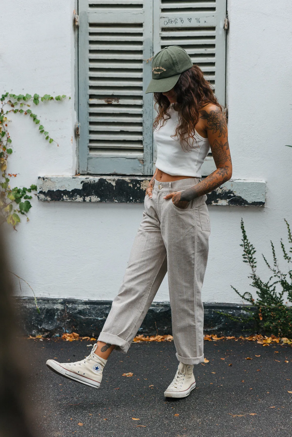 Ziggy - Unisex Striped Textured Pants
